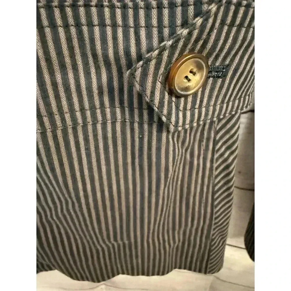 Apostrophe Women's Striped Jacket Size 12 Navy Button-Up Belted Waist - Picture 6 of 10